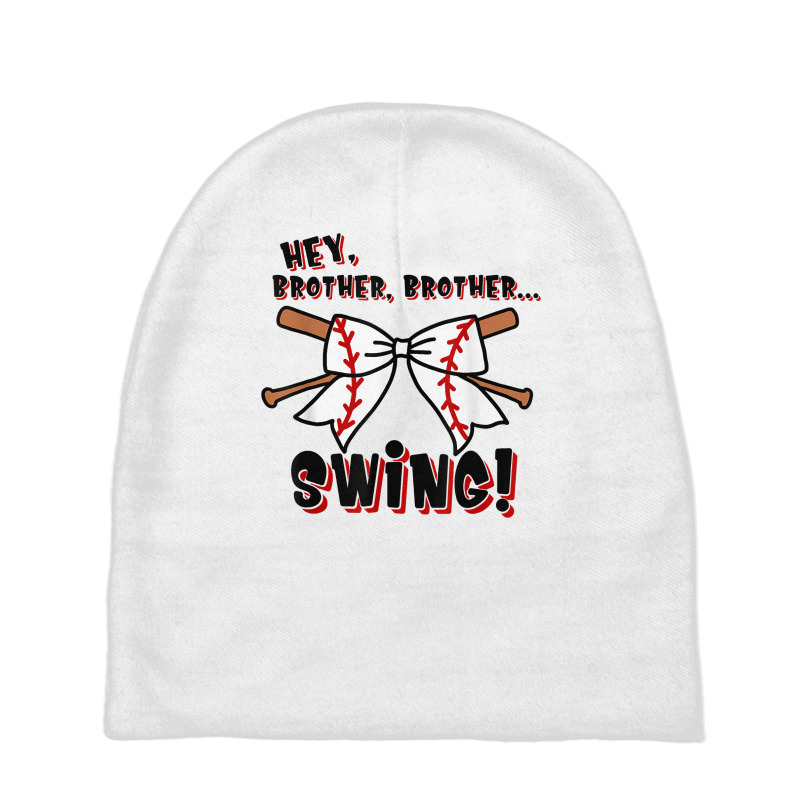 Baseball Sister Hey Brother Brother Swing T Shirt Baby Beanies by cm-arts | Artistshot