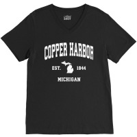 Copper Harbor Michigan Mi Vintage Athletic Sports Design T Shirt V-neck Tee | Artistshot