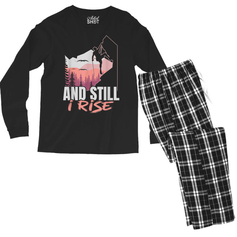 And I Still Rise Rock Climber Boulderer Bouldering Men's Long Sleeve Pajama Set | Artistshot