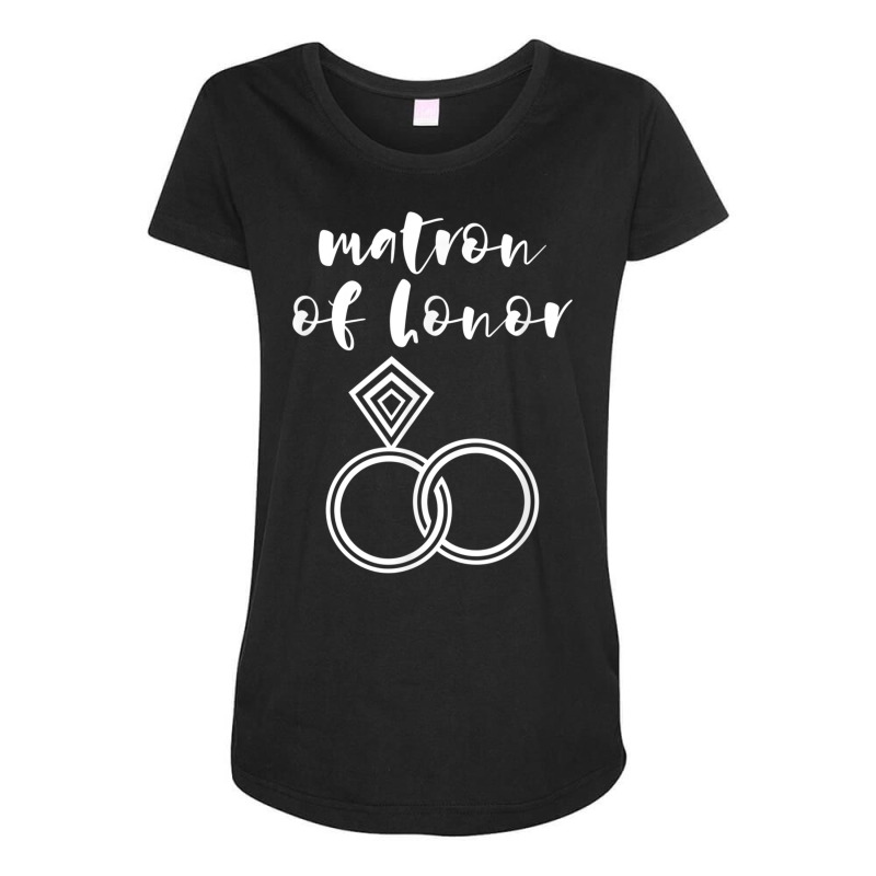 Matron Of Honor Wedding Rings T Shirt Maternity Scoop Neck T-shirt by cm-arts | Artistshot