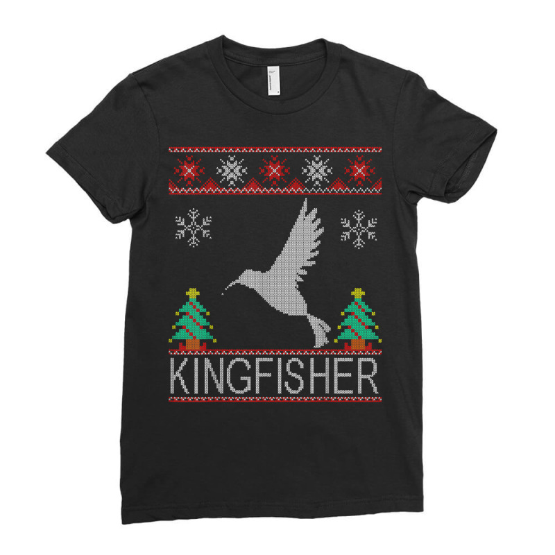 Kingfisher Christmas Shirt Ladies Fitted T-Shirt by cm-arts | Artistshot