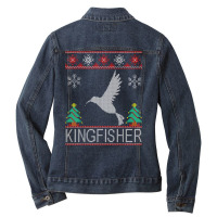 Kingfisher Christmas Shirt Ladies Denim Jacket | Artistshot