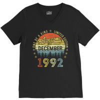 30 Years Old Awesome Since December 1992 30th Birthday Gift V-neck Tee | Artistshot