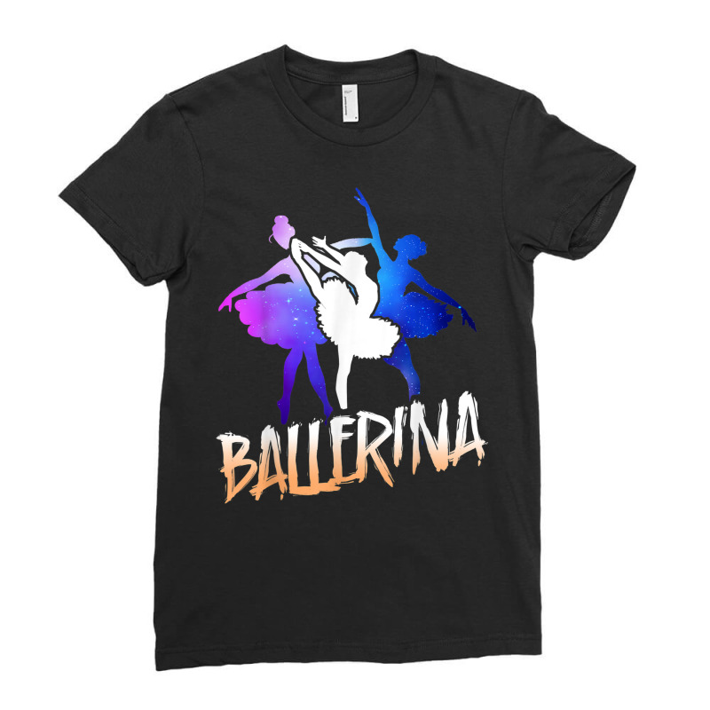 Ballet Dancer Dance Girl Ballerina Space Retro Ballerina Ladies Fitted T-Shirt by Newshirt | Artistshot