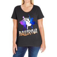 Ballet Dancer Dance Girl Ballerina Space Retro Ballerina Ladies Curvy T-shirt | Artistshot