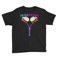 Womens Colorful Summer Coconut Bra Stop Staring At My Coconuts Girl V Youth Tee | Artistshot