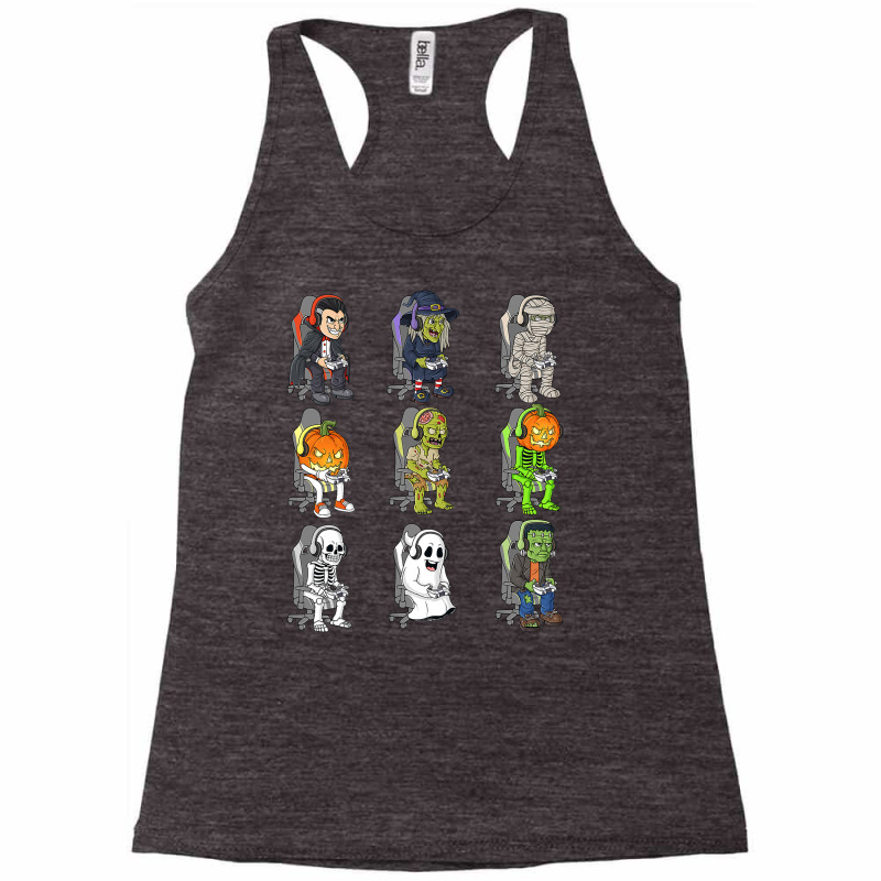 Gamer Halloween Skeleton Vampire Gaming Mummy Boys Kids Teen Racerback Tank by Jennifer90 | Artistshot