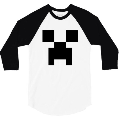 Minecraft Creeper For Green 3/4 Sleeve Shirt Designed By Ofutlu