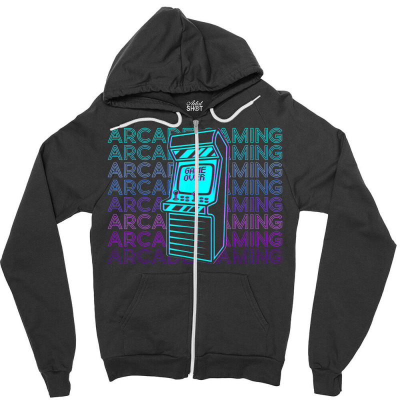 Arcade Gaming Gamer Retro Arcade Gaming Zipper Hoodie by JamyaJefferson | Artistshot