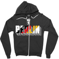 Berlin Typography Germany Flag Berlin Bear Symbol Zipper Hoodie | Artistshot