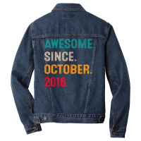 Awesome Since October 2016 6th Birthday Gift 6 Years Old Boy Men Denim Jacket | Artistshot