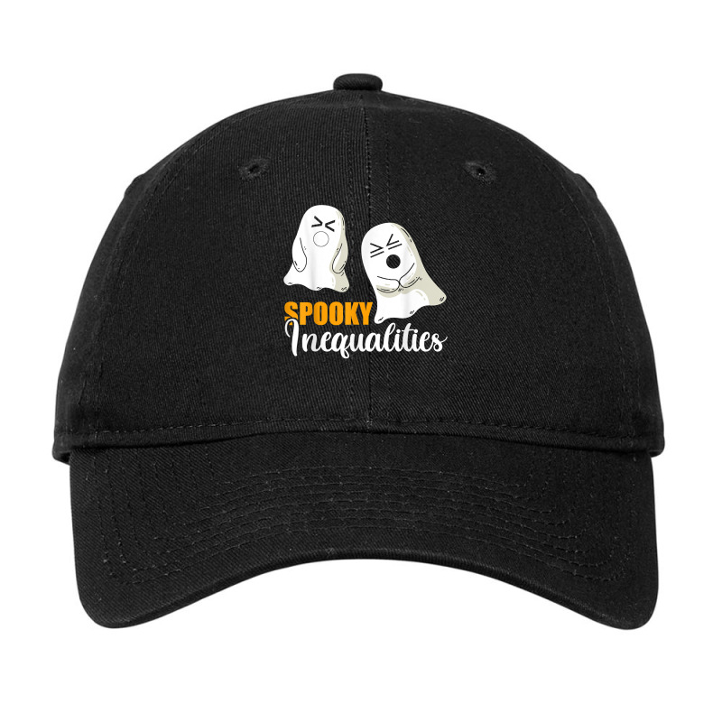 Men Halloween Math Teacher Shirt, Spooky Inequalities Ghosts T Shirt Adjustable Cap by cm-arts | Artistshot