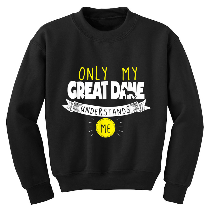 Great Dane T Shirt Only My Great Dane Understands Me Youth Sweatshirt by cm-arts | Artistshot