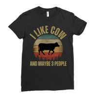 I Like Cow And Maybe 3 People T  Shirt I L I K E C O W A N D M A Y B E Ladies Fitted T-shirt | Artistshot