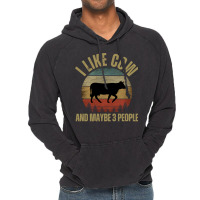 I Like Cow And Maybe 3 People T  Shirt I L I K E C O W A N D M A Y B E Vintage Hoodie | Artistshot