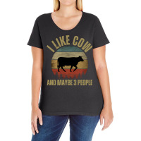 I Like Cow And Maybe 3 People T  Shirt I L I K E C O W A N D M A Y B E Ladies Curvy T-shirt | Artistshot