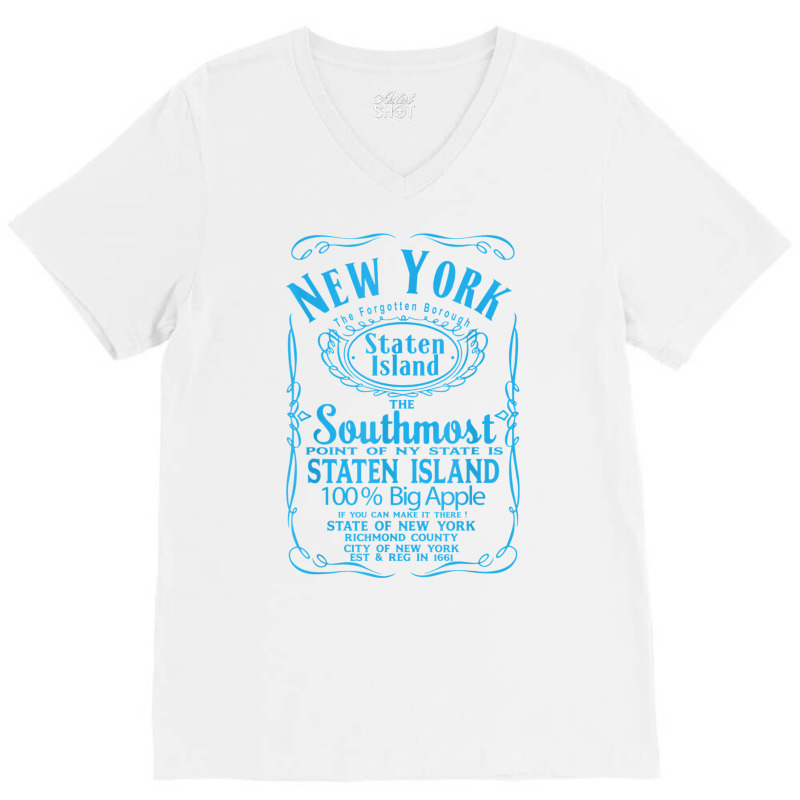 New York City Staten Island Usa United States T Shirt V-Neck Tee by cm-arts | Artistshot