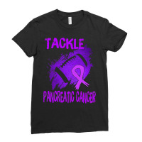 Football Tackle Pancreatic Cancer Awareness Month Ladies Fitted T-shirt | Artistshot