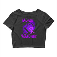 Football Tackle Pancreatic Cancer Awareness Month Crop Top | Artistshot