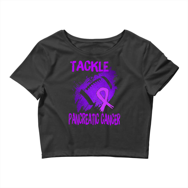 Football Tackle Pancreatic Cancer Awareness Month Crop Top by peafowl | Artistshot