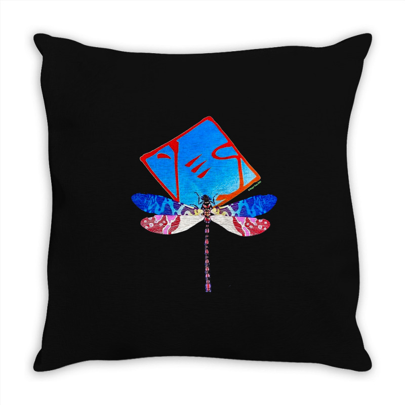 Yes Masterworks Dragonfly, Yes Masterworks Dragonfly Vintage, Yes Mast Throw Pillow | Artistshot