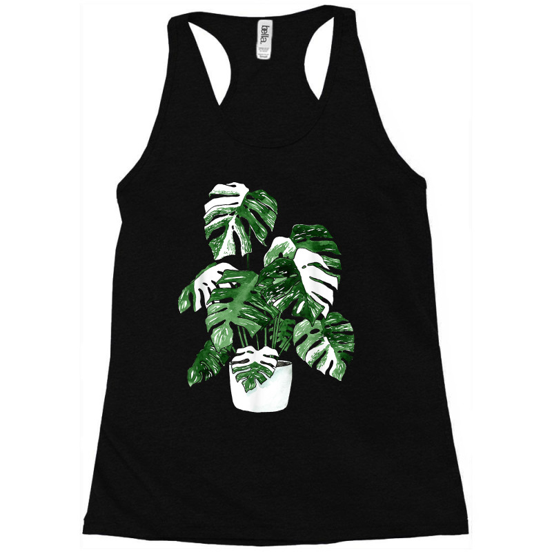 Variegated Monstera Deliciosa Variegata House Plant Ear Racerback Tank by LaynieWash | Artistshot