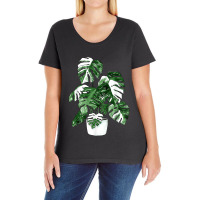 Variegated Monstera Deliciosa Variegata House Plant Ear Ladies Curvy T-shirt | Artistshot