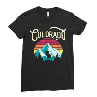 Retro Colorado Co Mountains Wildlife Bighorn Sheep Ladies Fitted T-shirt | Artistshot