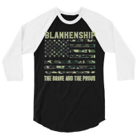 Blankenship Last Name Surname Camouflage American Flag 3/4 Sleeve Shirt | Artistshot