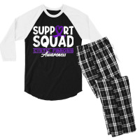 Awareness Support Squad I Lung Infections & Cystic Fibrosis Tank Top Men's 3/4 Sleeve Pajama Set | Artistshot