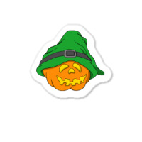 Halloween Jack O Lantern T  Shirt Slouchy Hat Halloween Pumpkin Green Sticker | Artistshot