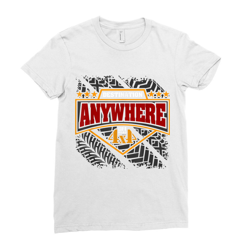 Off Road Shirt Destination Anywhere 4x4 Tee Ladies Fitted T-Shirt by cm-arts | Artistshot