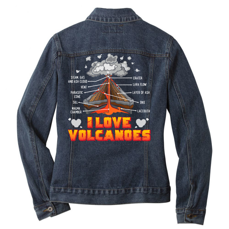 Geology Science Geologist Collector Volcano Funny Ladies Denim Jacket by Jennifer90 | Artistshot