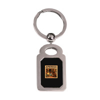 America Classic Silver Rectangle Keychain | Artistshot