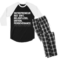 Entrepreneur, Grit, Relentless, Perseverance T Shirt Founder Men's 3/4 Sleeve Pajama Set | Artistshot