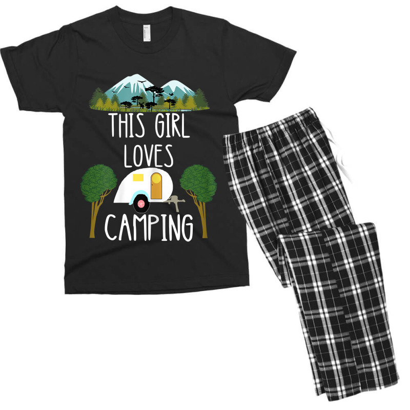 This Girl Loves Camping Rv Teardrop Trailer Camper Caravan Men's T-shirt Pajama Set by MarilynCleo | Artistshot