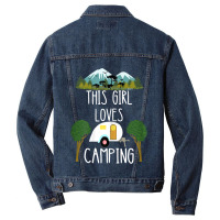 This Girl Loves Camping Rv Teardrop Trailer Camper Caravan Men Denim Jacket | Artistshot