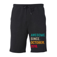 Awesome Since October 2016 6th Birthday Gift 6 Years Old Boy Fleece Short | Artistshot