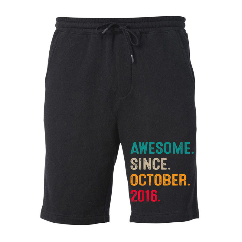 Awesome Since October 2016 6th Birthday Gift 6 Years Old Boy Fleece Short | Artistshot