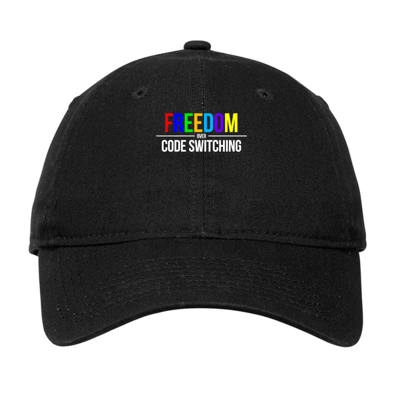 Freedom Over Code Switching Rainbow Long Sleeve T Shirt Adjustable Cap | Artistshot