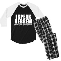 I Speak Hebrew What's Your Special Power Bilingual Gift T Shirt Men's 3/4 Sleeve Pajama Set | Artistshot