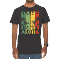 Oahu Aloha Hawaiian Lover Island Palm Beach Holiday Vintage T-shirt | Artistshot