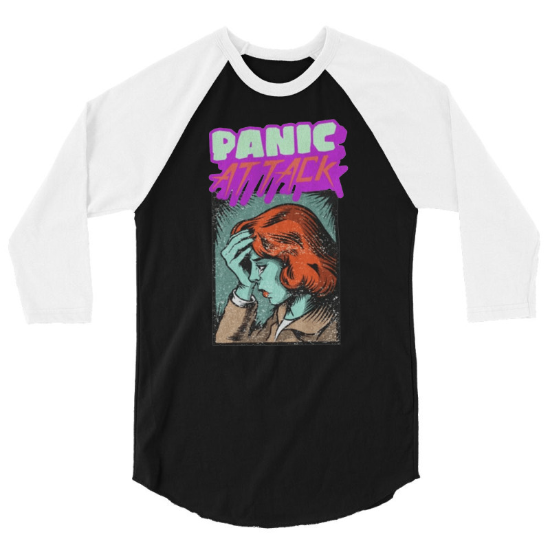 Panic Attack, Panic Attack Vintage, Panic Attack Art, Panic Attack Pai 3/4 Sleeve Shirt | Artistshot