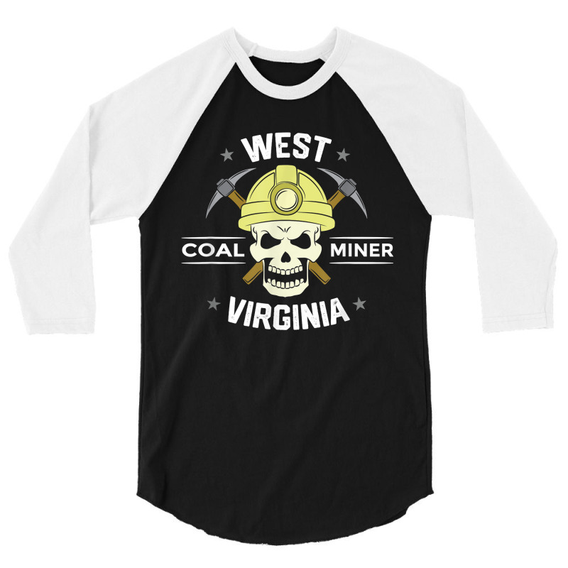 Coal Miner Artwork For A Coal Miner From West Virginia 3/4 Sleeve Shirt by ImmanUnde | Artistshot