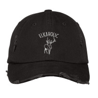 Elkaholic Funny Elk Hunting Deer Archery Bow Hunter Gift Vintage Cap | Artistshot