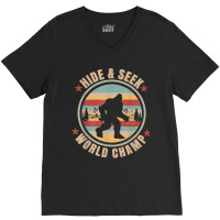 Bigfoot Sasquatsch Vintage Retro Hide & Seek World Champion V-neck Tee | Artistshot