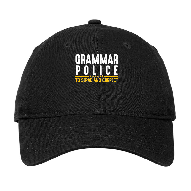 Grammar Police To Serve And Correct Sweatshirt Adjustable Cap by cm-arts | Artistshot