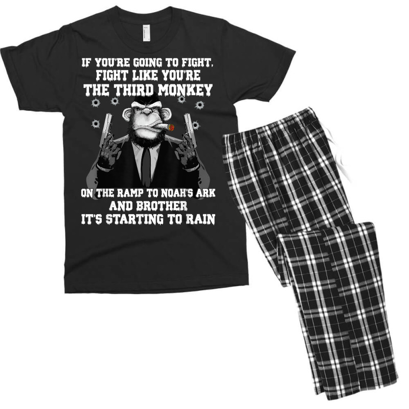 If You're Going To Fight Fight Like The Third Monkey T Shirt Men's T-shirt Pajama Set by cm-arts | Artistshot