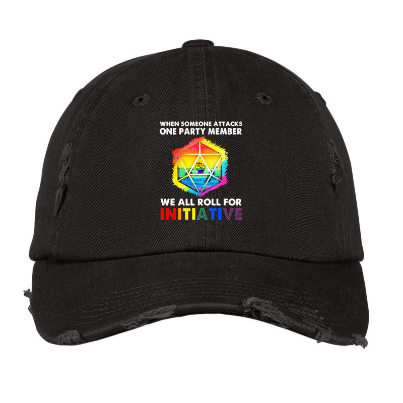 Lgbt Pride Rainbow We All Roll For Initiative Lgbt 396 Gay Lgbtq Vintage Cap by peafowl | Artistshot