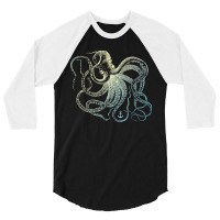 Octopus Cool Vintage Marine Biologist Ocean Sea Life 3 3/4 Sleeve Shirt | Artistshot